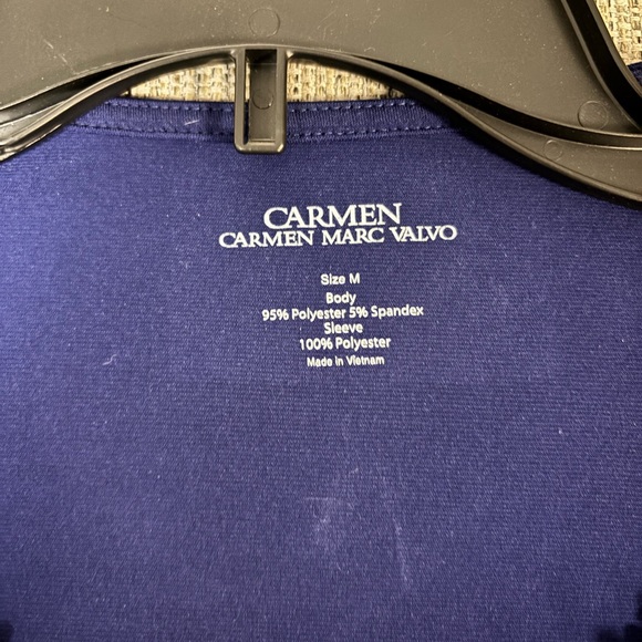 Carmen Marc Valvo Royal Blue Beaded Blouse - Picture 3 of 3